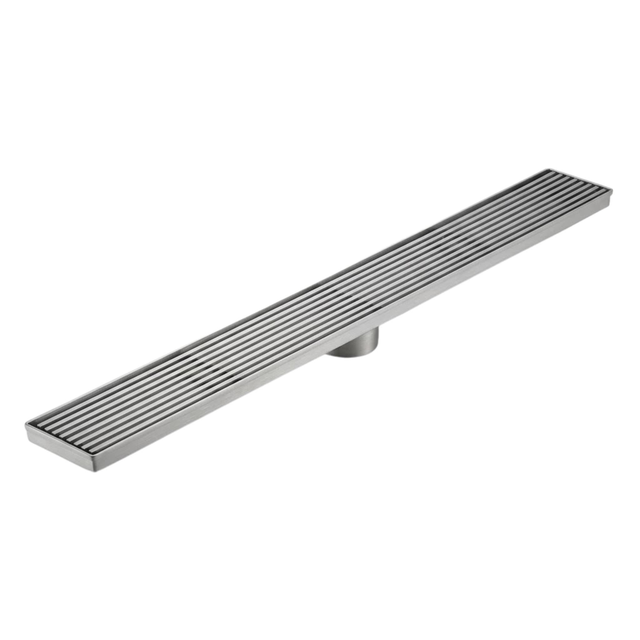 VITO GRATED FLOOR CHANNEL DRAIN BRUSHED STAINLESS STEEL (MULTIPLE SIZES AVAILABLE)