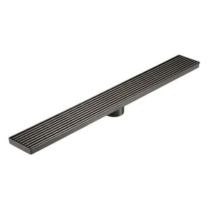VITO GRATED FLOOR CHANNEL DRAIN GUN METAL (MULTIPLE SIZES AVAILABLE)