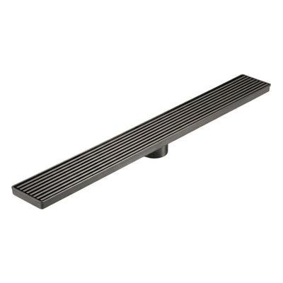 VITO GRATED FLOOR CHANNEL DRAIN GUN METAL (MULTIPLE SIZES AVAILABLE)