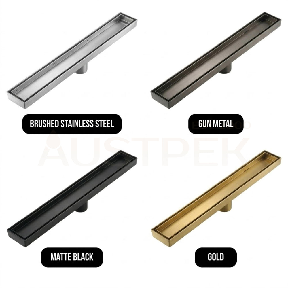 VITO TILE INSERT FLOOR CHANNEL DRAIN GOLD (MULTIPLE SIZES AVAILABLE)