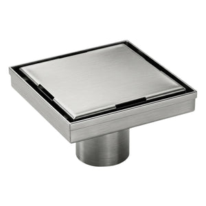 VITO SQUARE TILE INSERT FLOOR DRAIN BRUSHED STAINLESS STEEL 115MM