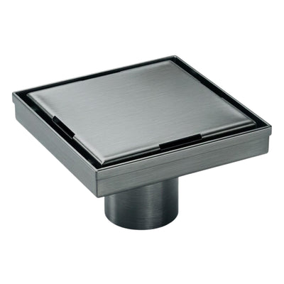 VITO SQUARE TILE INSERT FLOOR DRAIN GUN METAL 115MM