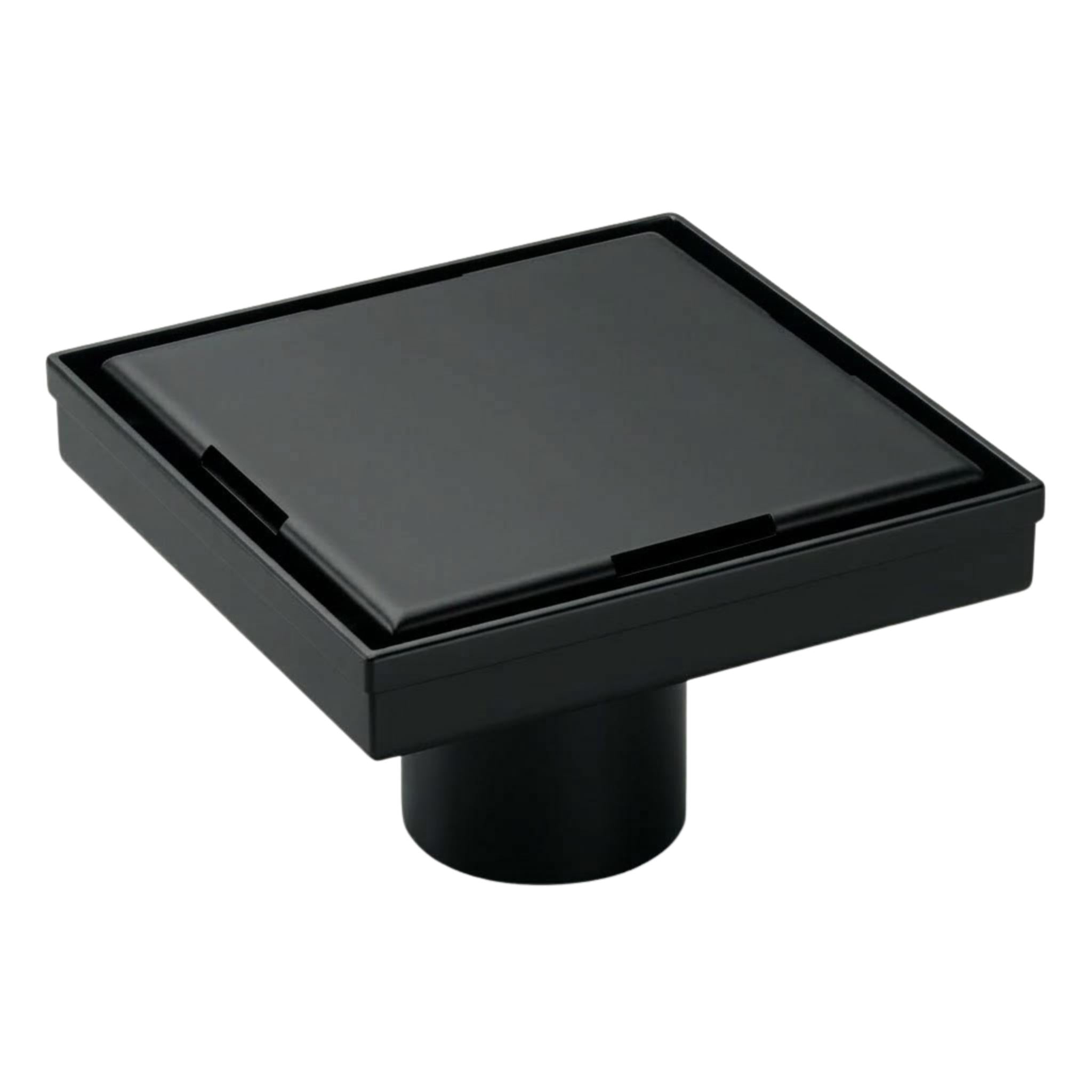 VITO SQUARE TILE INSERT FLOOR DRAIN MATTE BLACK 115MM