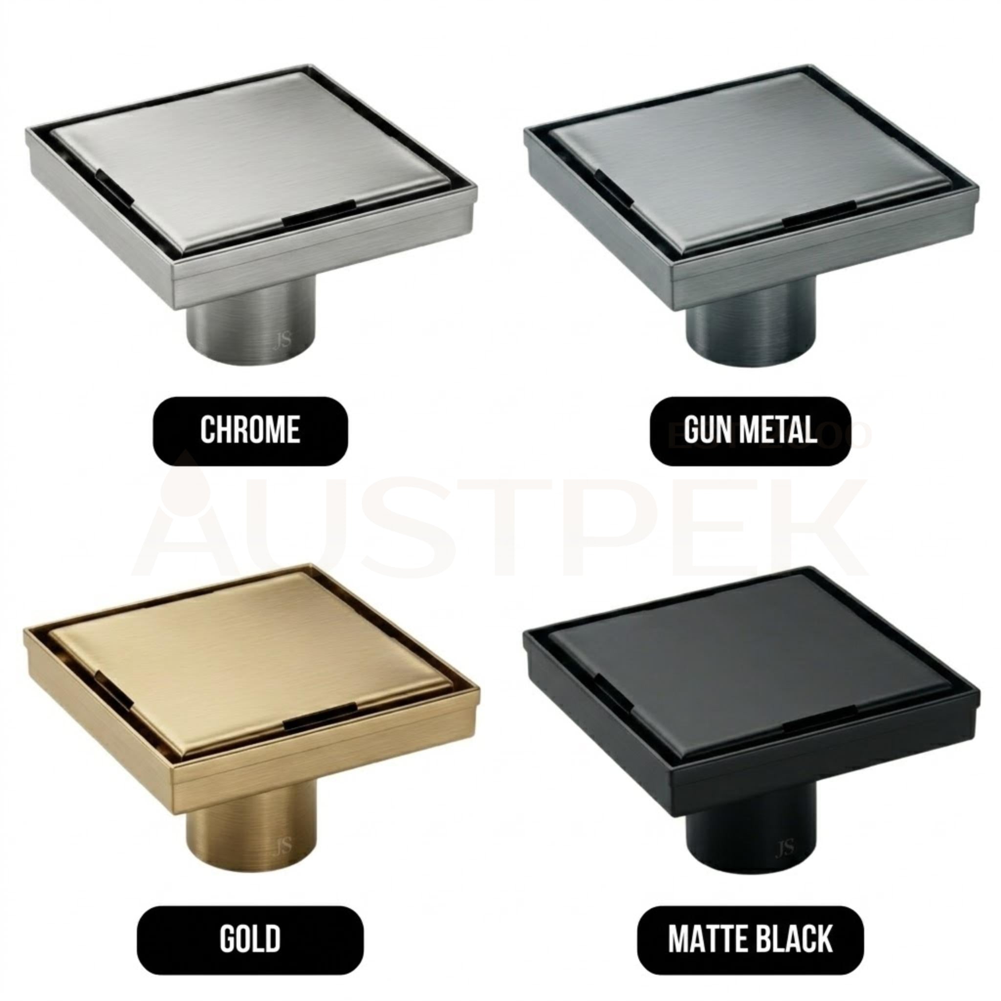 VITO SQUARE TILE INSERT FLOOR DRAIN BRUSHED STAINLESS STEEL 115MM