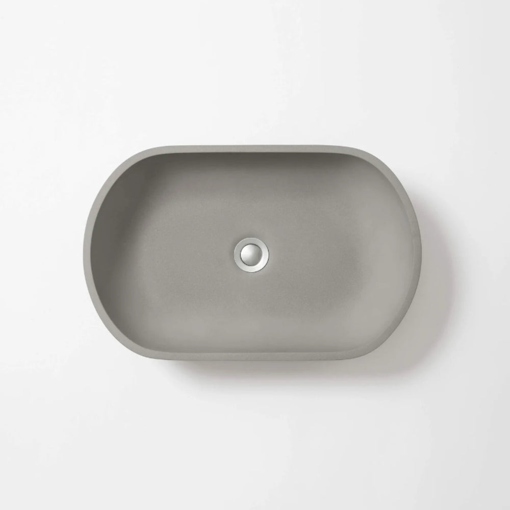 CONCRETE STUDIO KAARLA OVAL ABOVE COUNTER BASIN LIGHT GREY 540MM