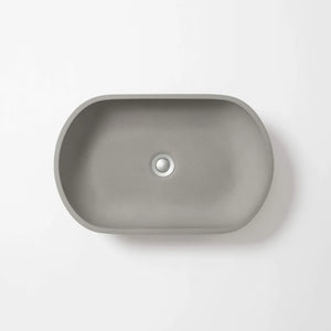 CONCRETE STUDIO KAARLA OVAL ABOVE COUNTER BASIN LIGHT GREY 540MM