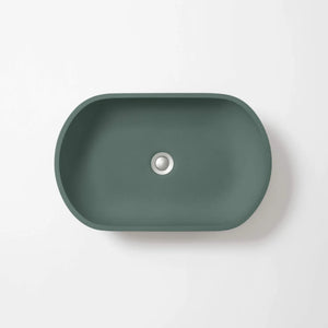 CONCRETE STUDIO KAARLA OVAL ABOVE COUNTER BASIN TEAL 540MM