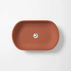 CONCRETE STUDIO KAARLA OVAL ABOVE COUNTER BASIN TERRACOTTA 540MM