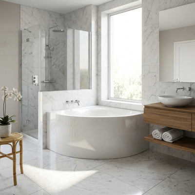 INFINITY KAI CORNER BATHTUB GLOSS WHITE 1000MM