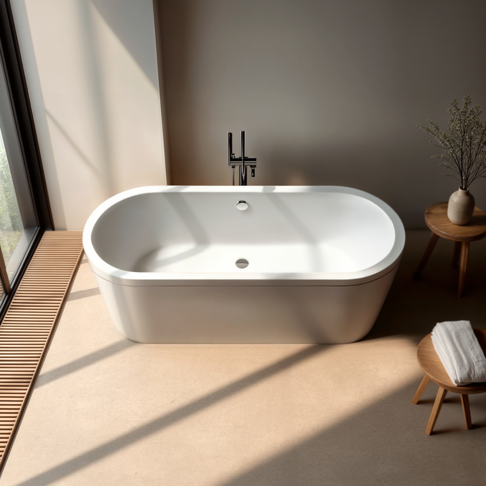 KALDEWEI CLASSIC DUO FREESTANDING ENAMEL STEEL BATHTUB ALPINE GLOSS WHITE (AVAILABLE IN 1600MM, 1700MM AND 1800MM)