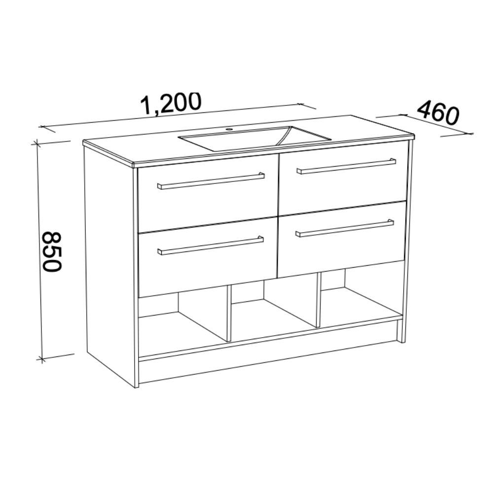 TIMBERLINE KANSAS CUSTOM FLOOR STANDING VANITY (ALL SIZING)
