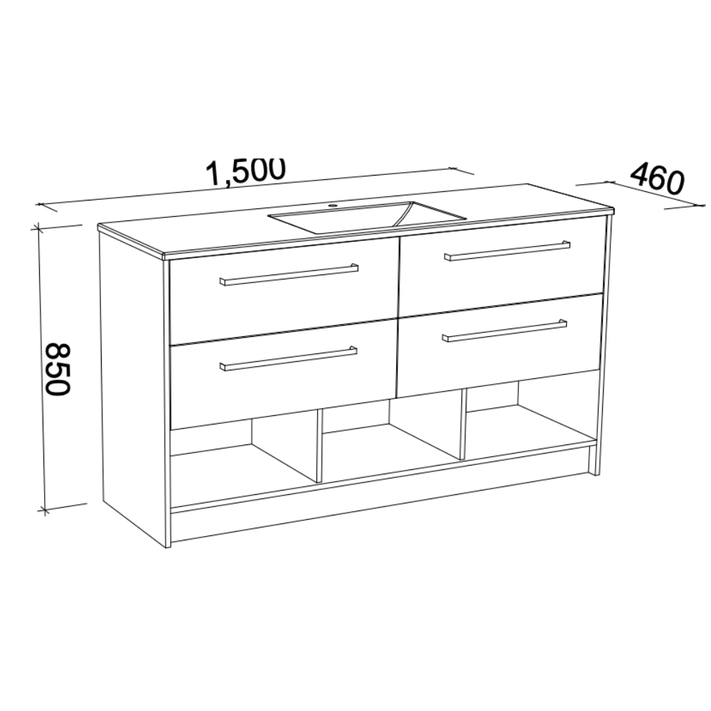 TIMBERLINE KANSAS CUSTOM FLOOR STANDING VANITY (ALL SIZING)