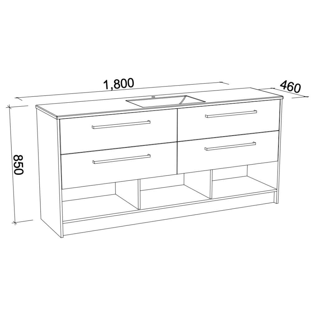 TIMBERLINE KANSAS CUSTOM FLOOR STANDING VANITY (ALL SIZING)