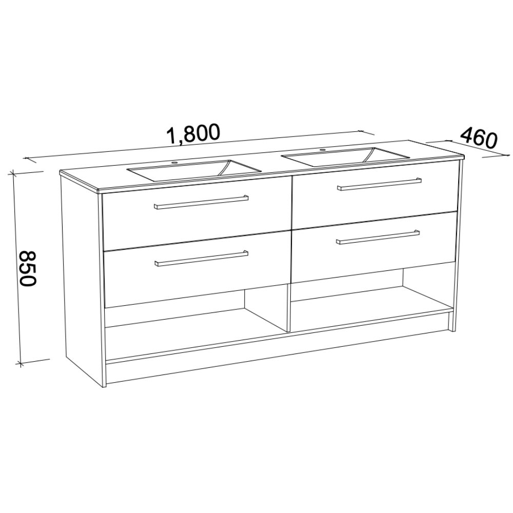 TIMBERLINE KANSAS CUSTOM FLOOR STANDING VANITY (ALL SIZING)
