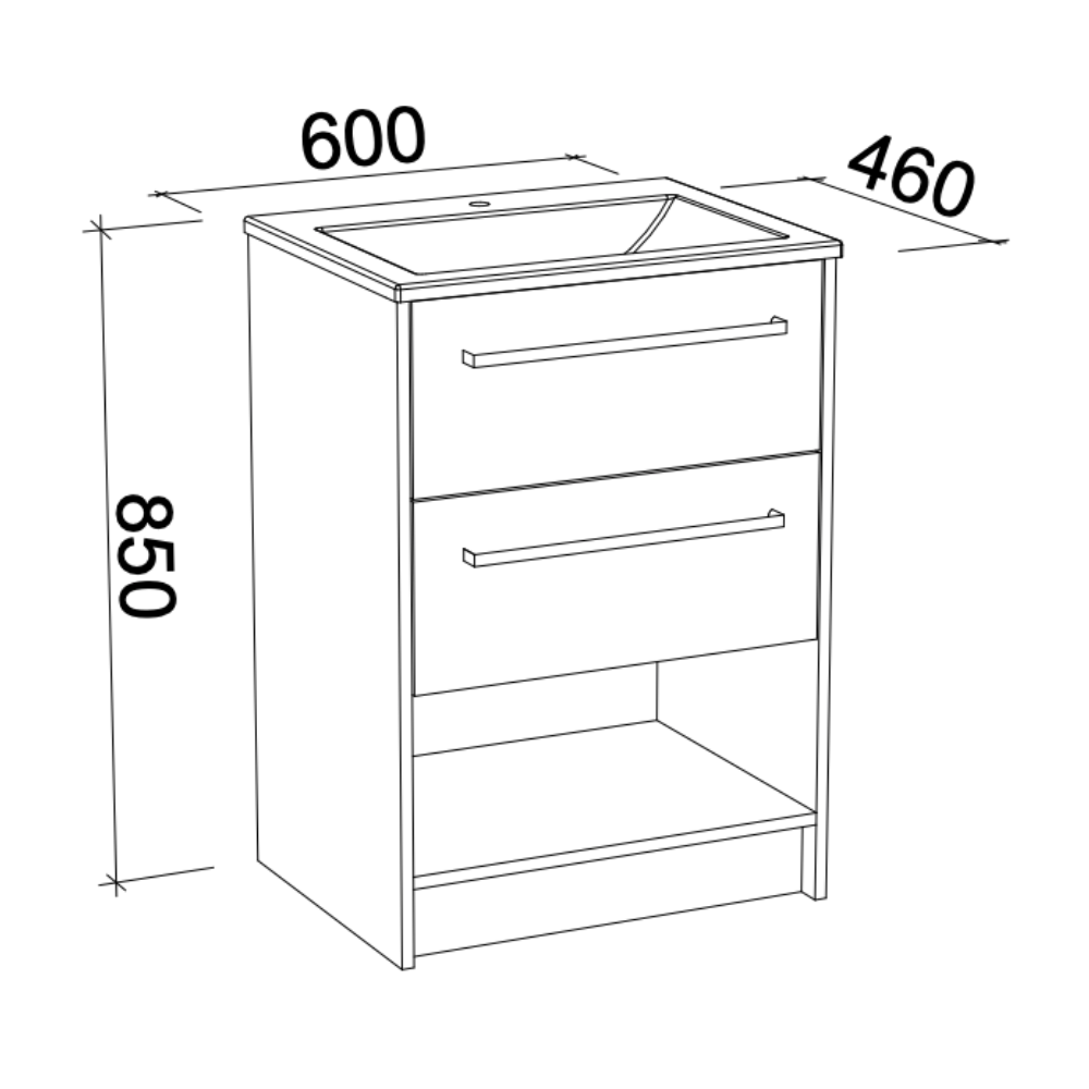 TIMBERLINE KANSAS CUSTOM FLOOR STANDING VANITY (ALL SIZING)