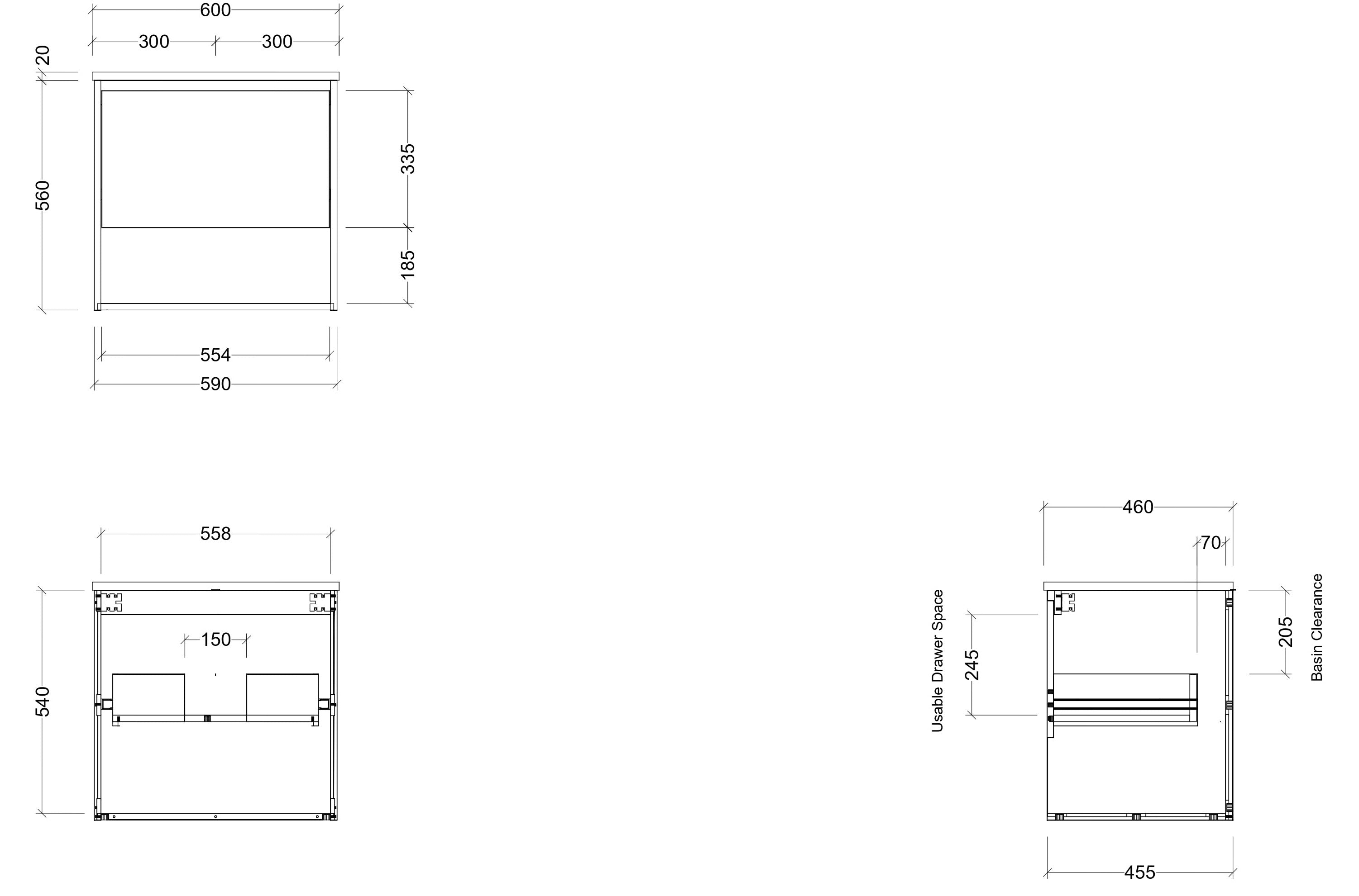 TIMBERLINE KANSAS CUSTOM WALL HUNG VANITY (ALL SIZING)