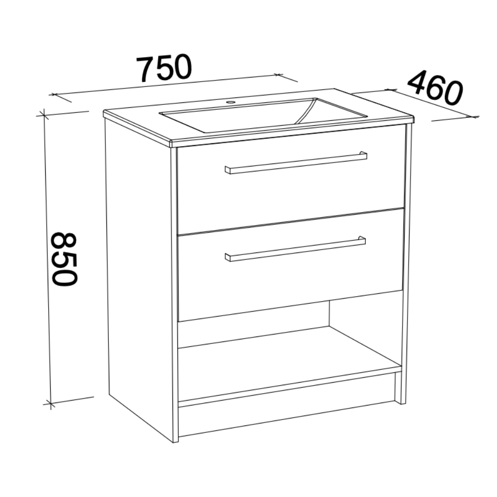 TIMBERLINE KANSAS CUSTOM FLOOR STANDING VANITY (ALL SIZING)