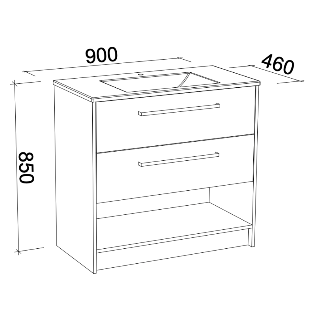 TIMBERLINE KANSAS CUSTOM FLOOR STANDING VANITY (ALL SIZING)