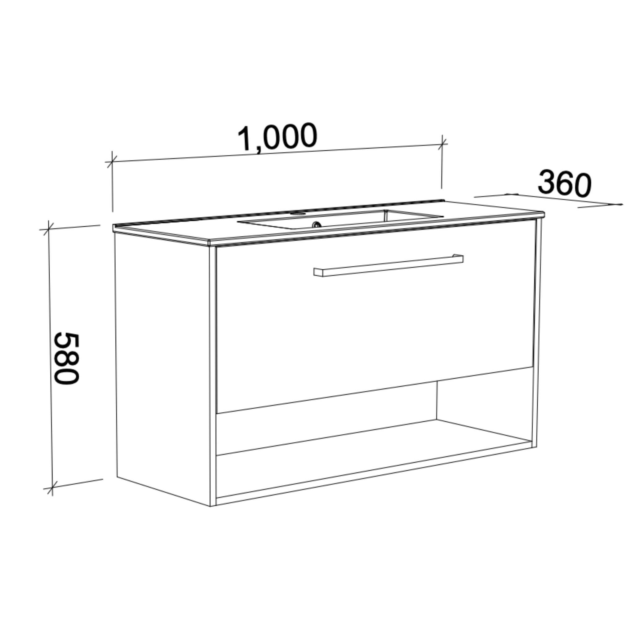 TIMBERLINE KARLIE CUSTOM WALL HUNG VANITY (ALL SIZING)