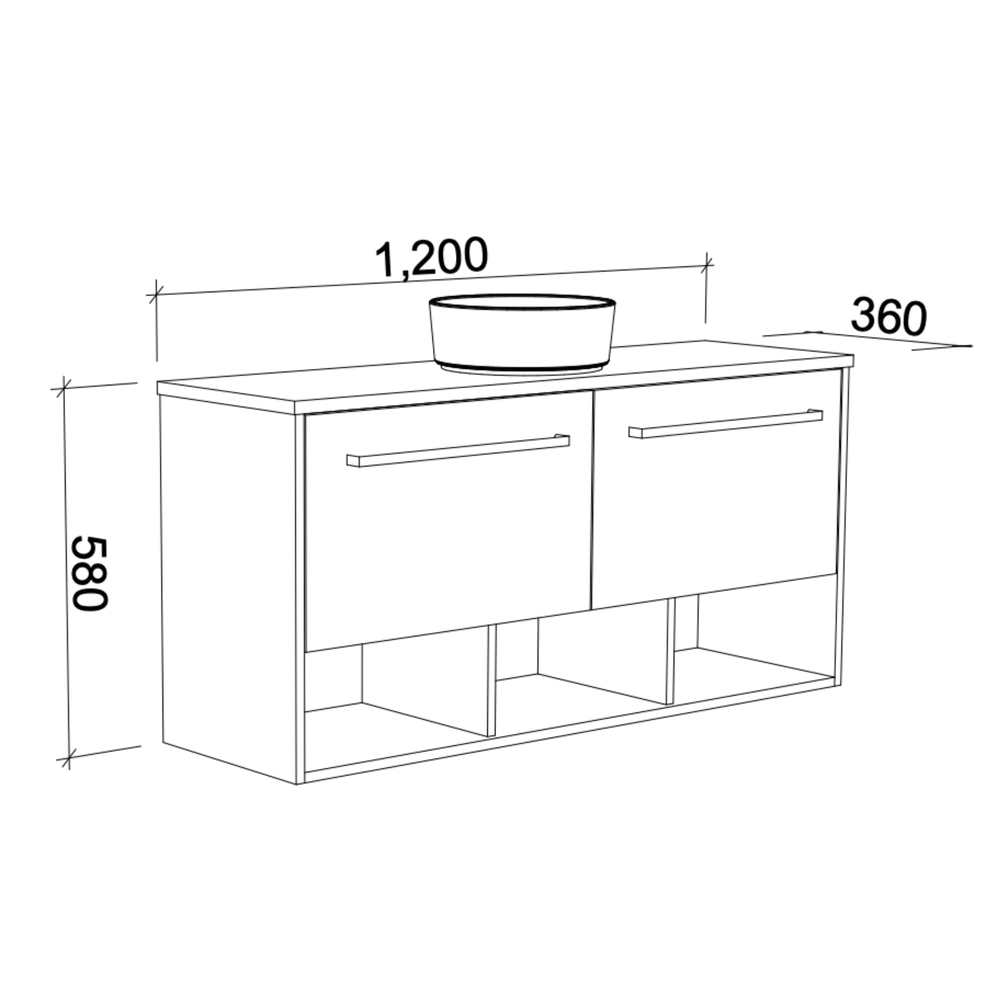 TIMBERLINE KARLIE CUSTOM WALL HUNG VANITY (ALL SIZING)