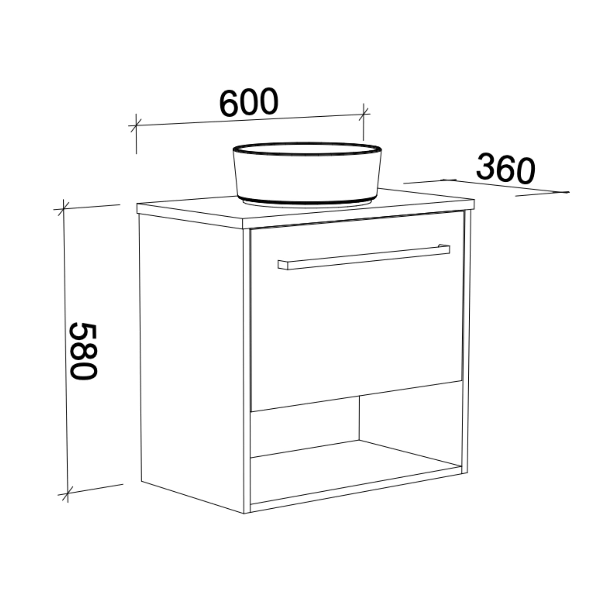 TIMBERLINE KARLIE CUSTOM WALL HUNG VANITY (ALL SIZING)