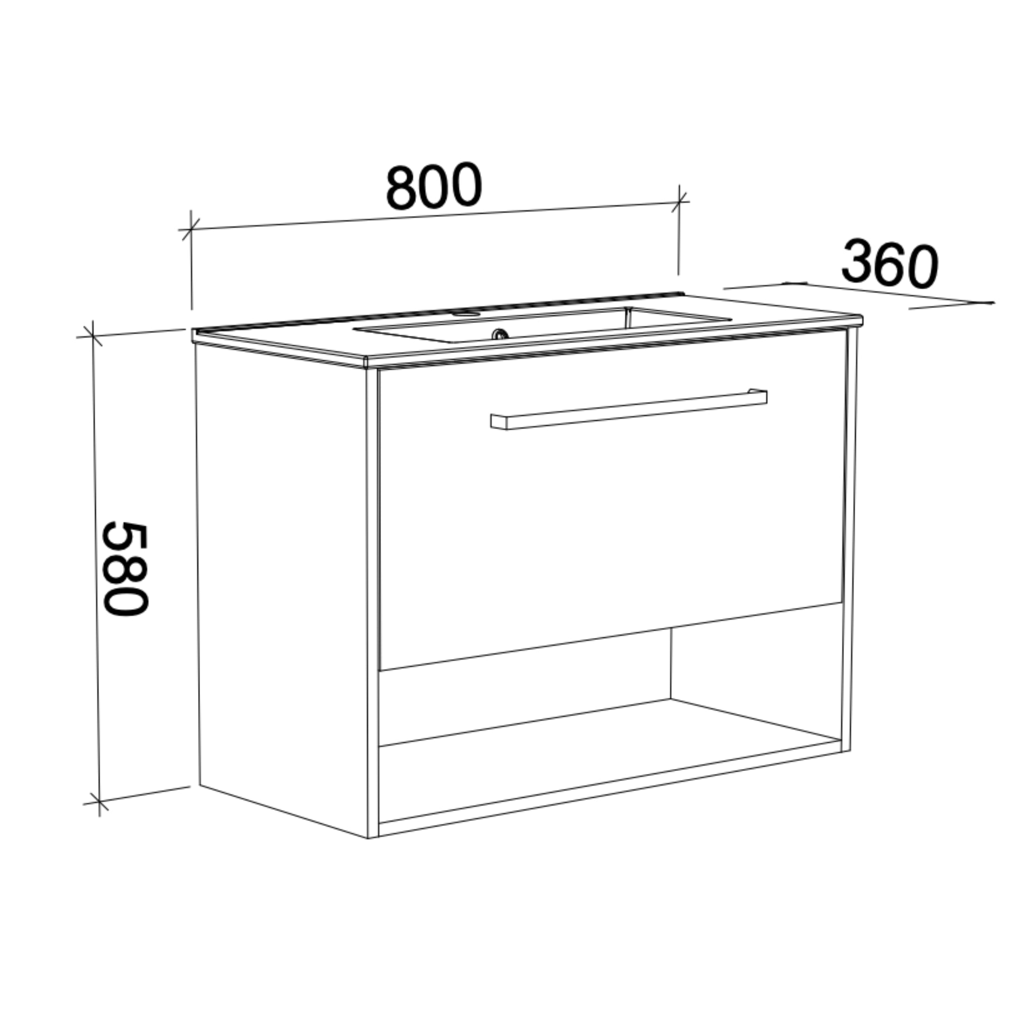 TIMBERLINE KARLIE CUSTOM WALL HUNG VANITY (ALL SIZING)