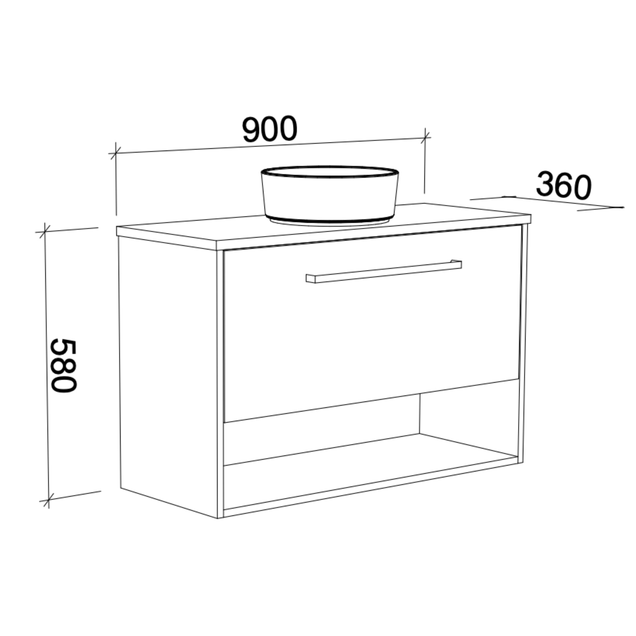 TIMBERLINE KARLIE CUSTOM WALL HUNG VANITY (ALL SIZING)