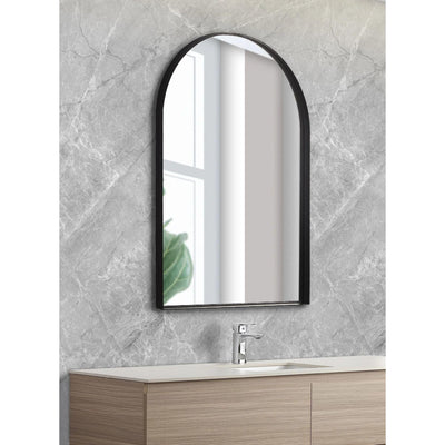 POSEIDON OLIVIA BLACK FRAMED ARCH MIRROR 600X900MM
