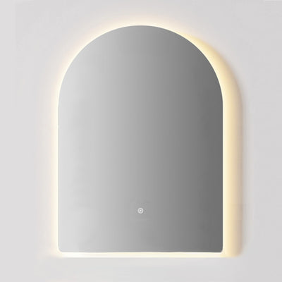 KB SIRRA ARCH FRAMELESS BACKLIT LED MIRROR WITH DEMISTER 3 COLOUR LIGHTS 450X900MM