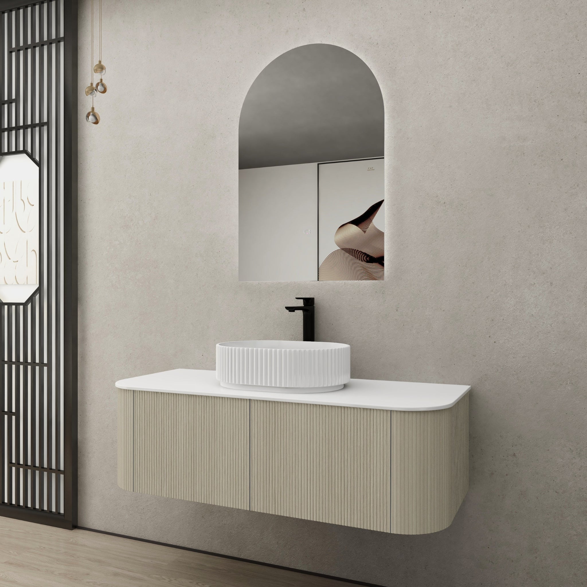 CETO BRONTE COASTAL OAK 1200MM SINGLE BOWL WALL HUNG VANITY