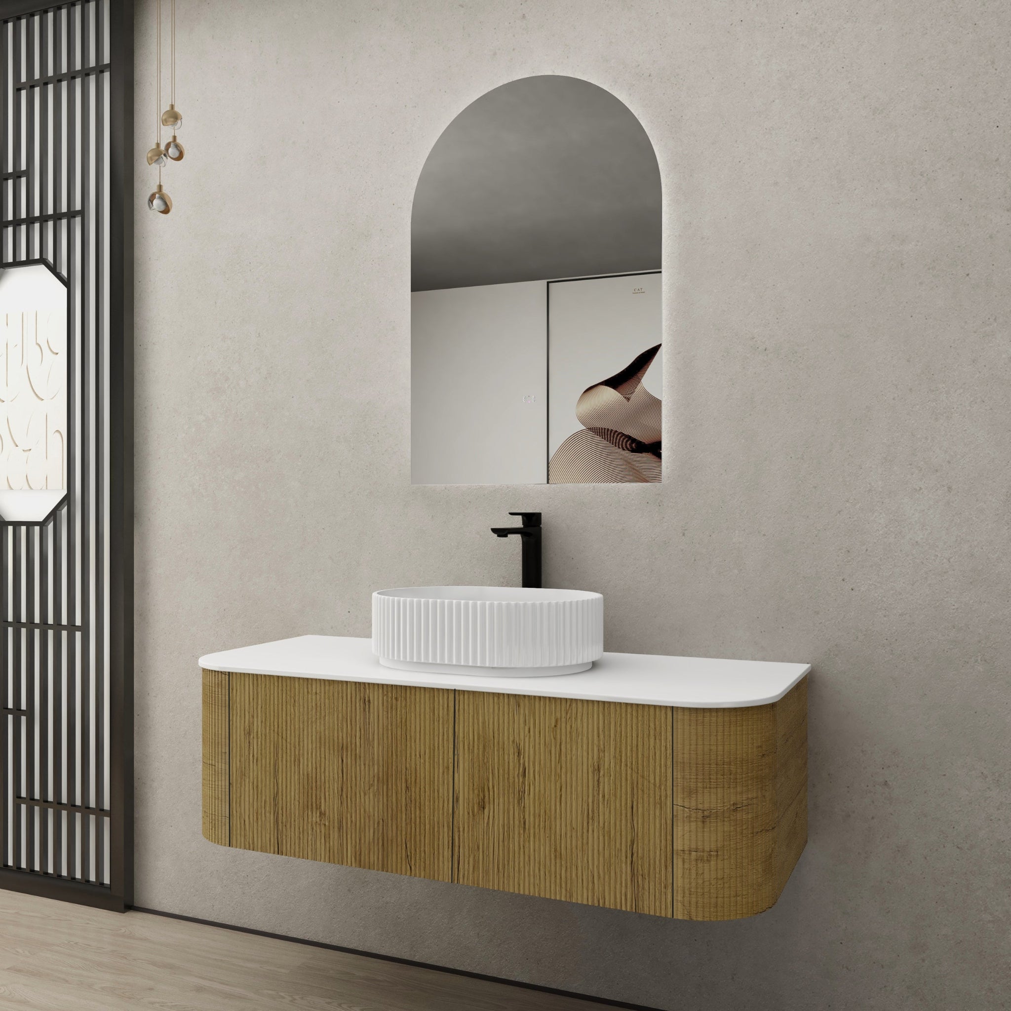 CETO BRONTE PRIME OAK 1200MM SINGLE BOWL WALL HUNG VANITY
