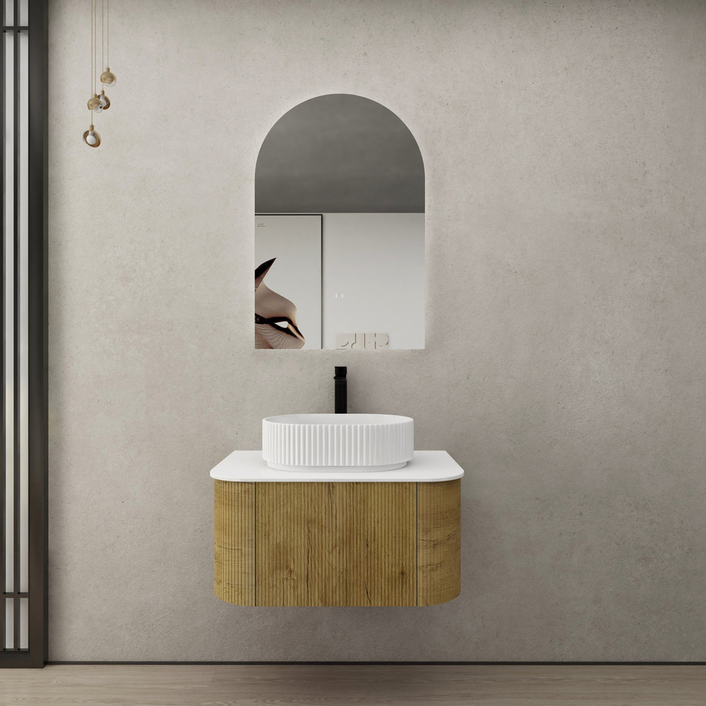 CETO BRONTE PRIME OAK 750MM SINGLE BOWL WALL HUNG VANITY