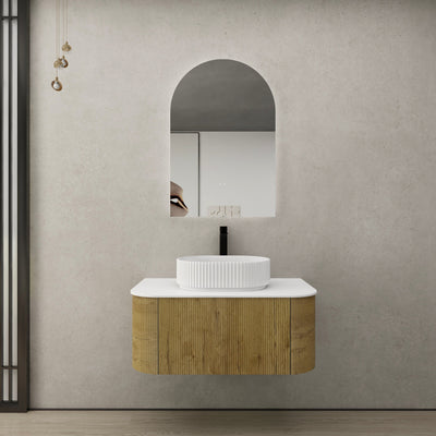 CETO BRONTE PRIME OAK 900MM SINGLE BOWL WALL HUNG VANITY
