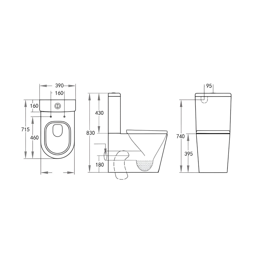 POSEIDON AVERY BTW TOILET SUITE GLOSS WHITE
