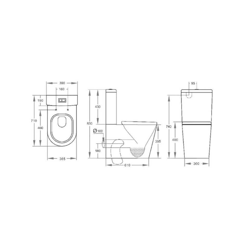 POSEIDON STELLA RIMLESS SMART TOILET WITH REMOTE CONTROL GLOSS WHITE