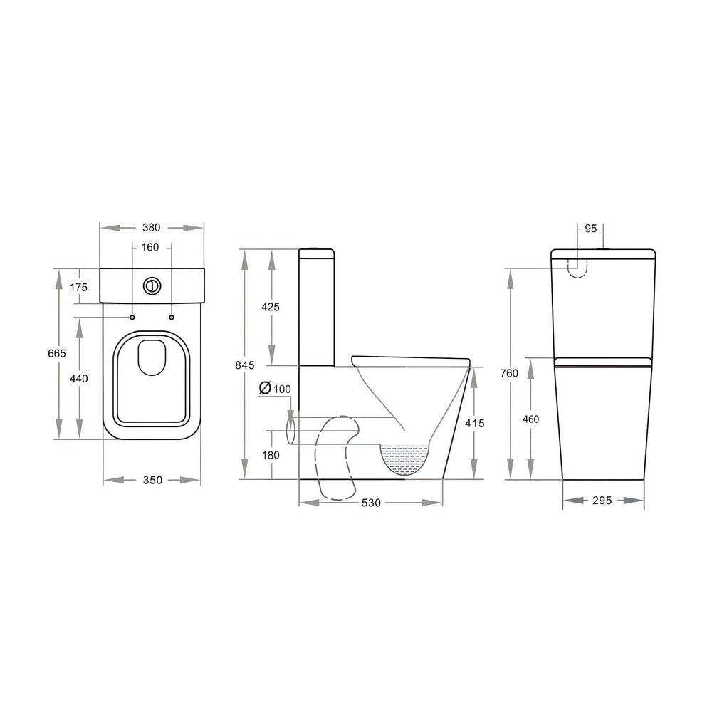 POSEIDON QUBIST BTW TOILET SUITE GLOSS WHITE