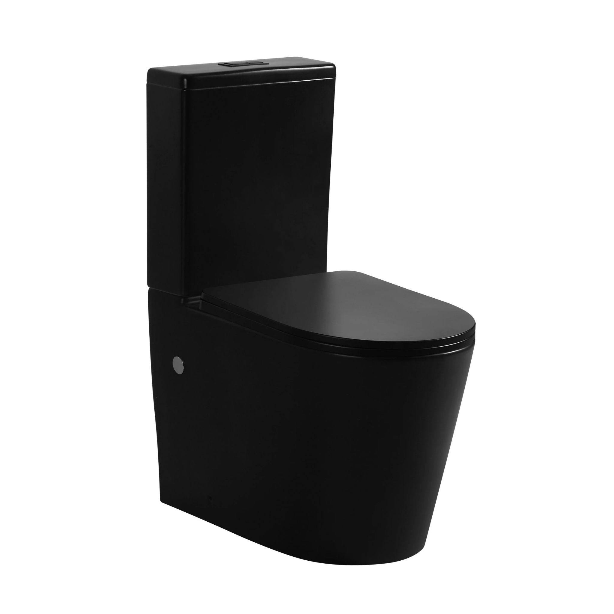 POSEIDON AVIS RIMLESS BACK TO WALL TOILET SUITE MATTE BLACK