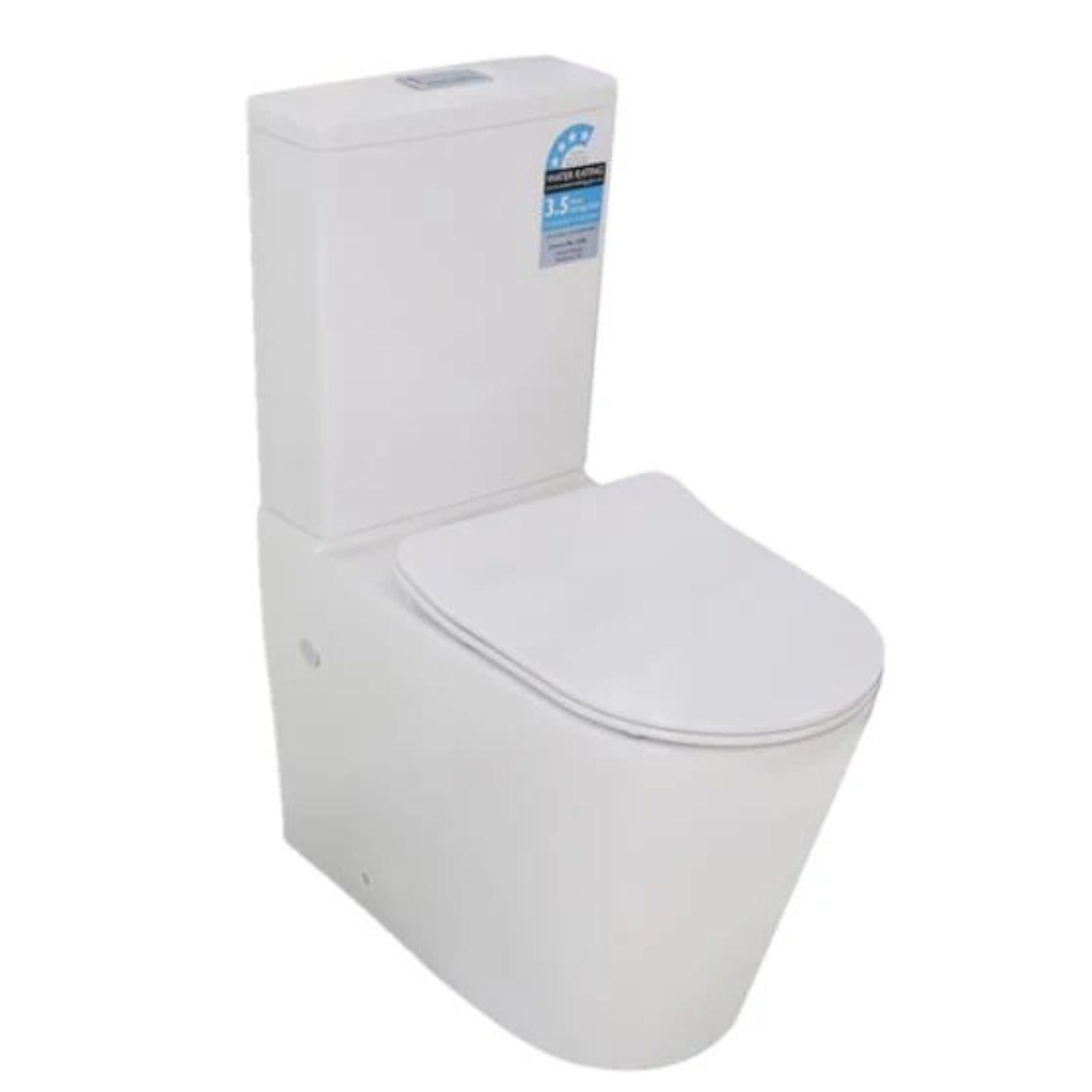 POSEIDON AVIS RIMLESS BACK TO WALL TOILET SUITE MATTE BLACK