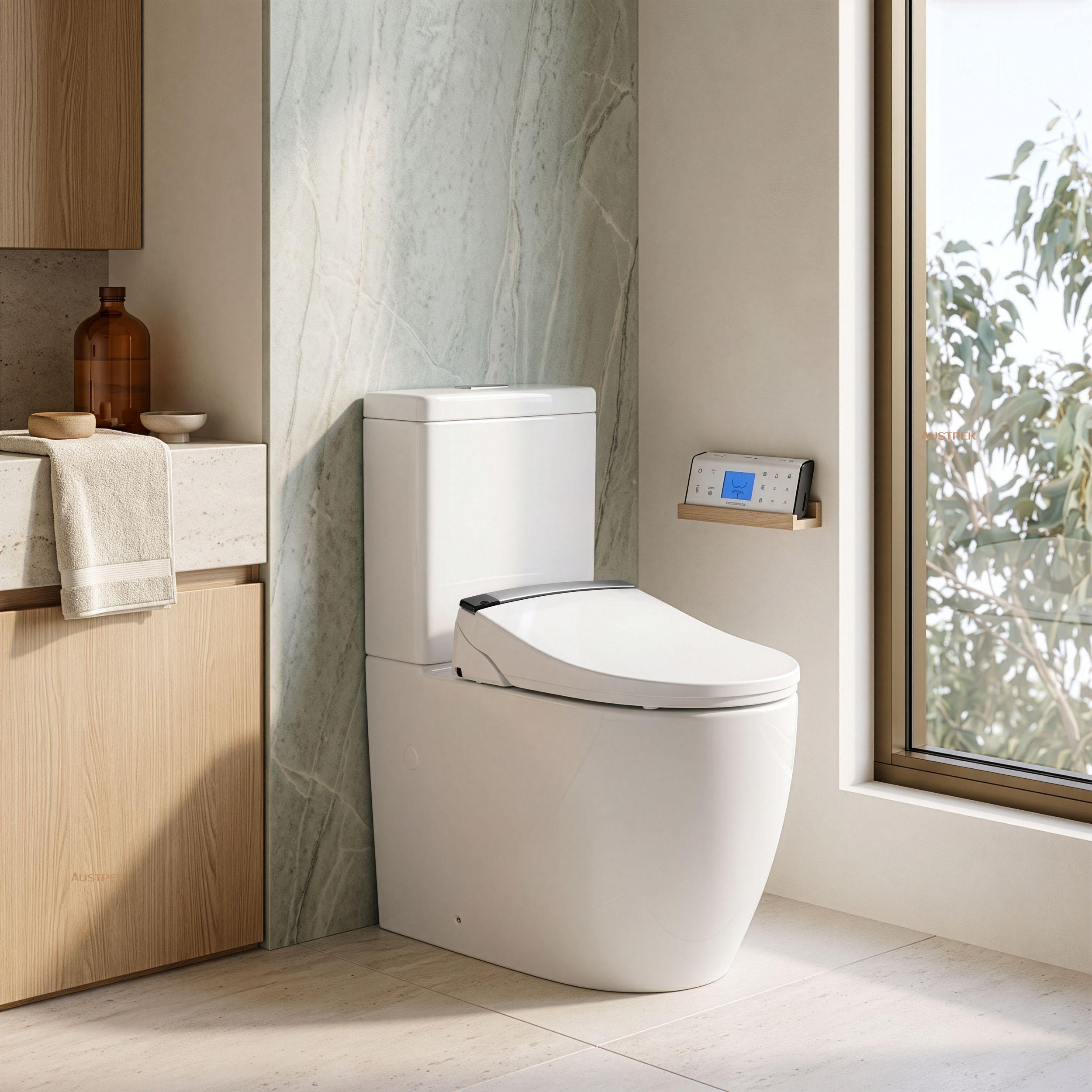 KOHLER X ENGLEFIELD AUTOLID BIDET SEAT PLUS WITH REMOTE CONTROL AND VEDA BTW TOILET SUITE PACKAGE ELONGATED GLOSS WHITE