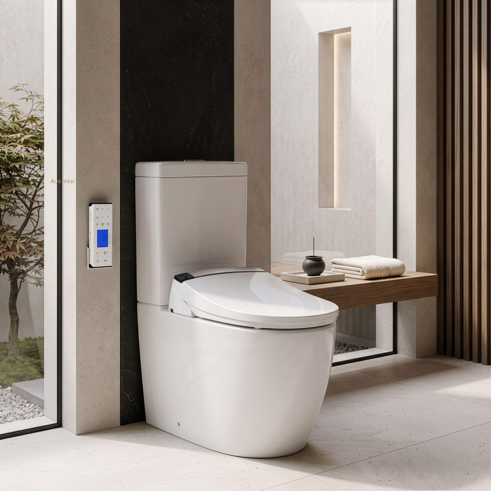KOHLER X ENGLEFIELD AUTOLID BIDET SEAT PLUS WITH REMOTE CONTROL AND VEDA BTW TOILET SUITE PACKAGE ELONGATED GLOSS WHITE