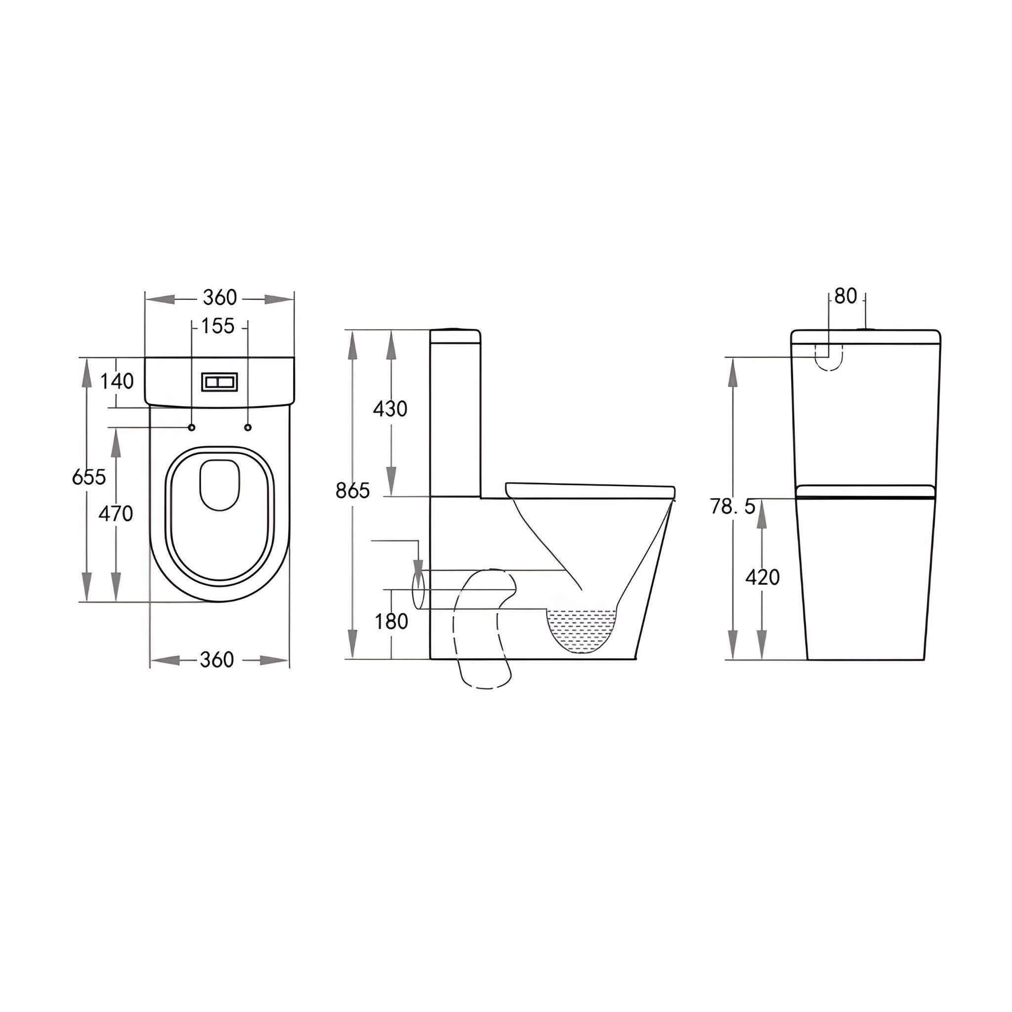 POSEIDON VIVID BTW TOILET SUITE GLOSS WHITE
