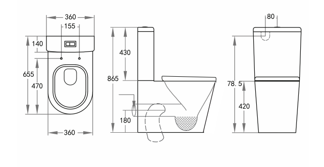 POSEIDON VIVID BTW TOILET SUITE GLOSS WHITE