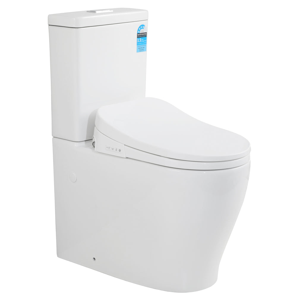 POSEIDON ZEUS RIMLESS BACK TO WALL SMART TOILET WITH REMOTE CONTROL GLOSS WHITE