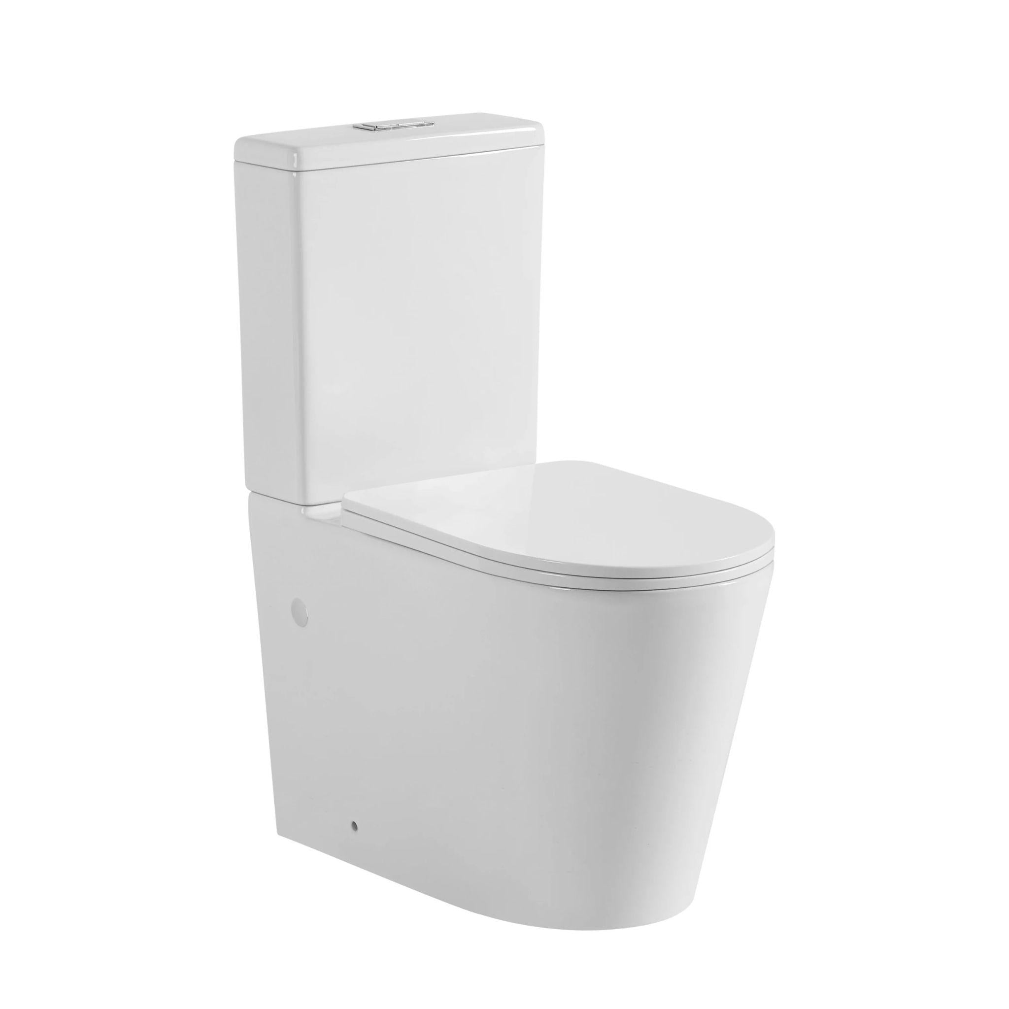 POSEIDON ALPHA RIMLESS TORNADO BACK TO WALL TOILET SUITE GLOSS WHITE
