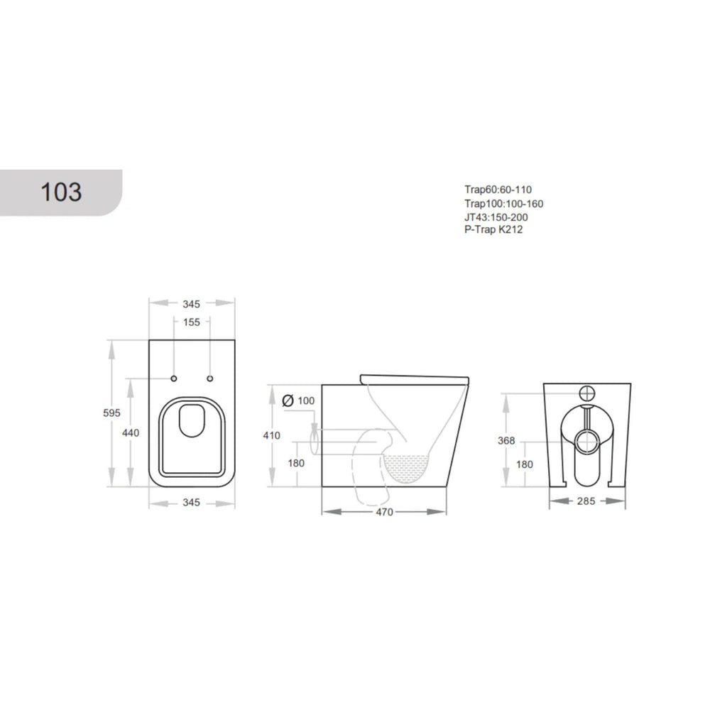 POSEIDON QUBIST WALL FACED PAN GLOSS BLACK