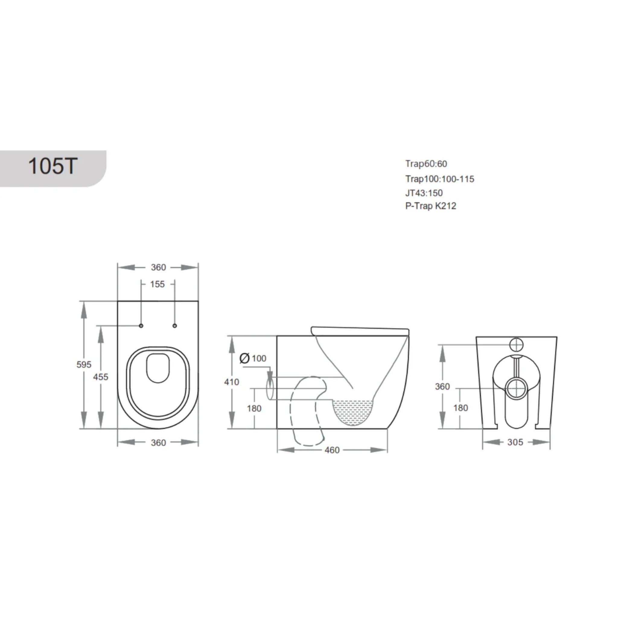 POSEIDON VEDA WALL FACED FLOOR PAN GLOSS WHITE