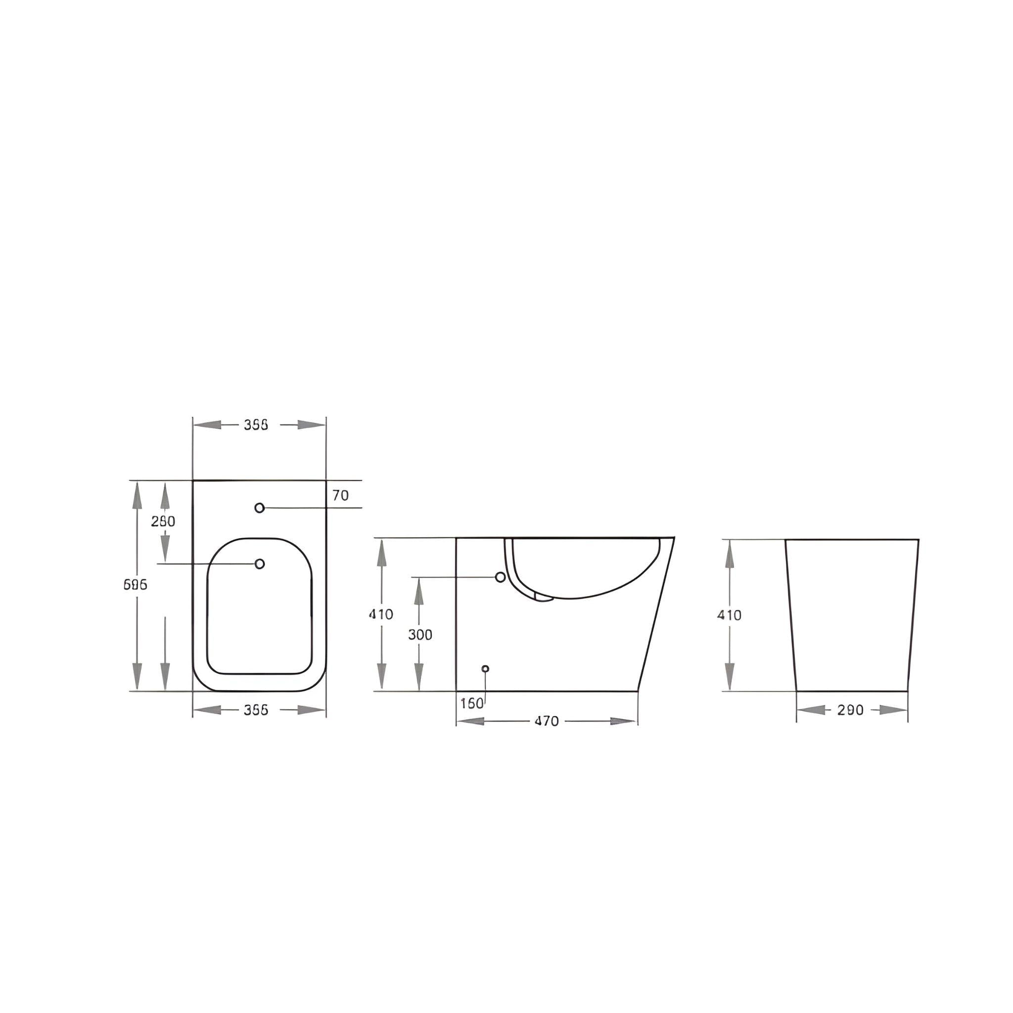 POSEIDON QUBIST BACK-TO-WALL BIDET PAN GLOSS WHITE