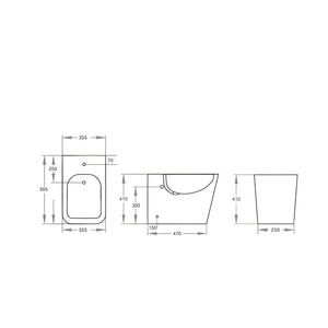 POSEIDON QUBIST BACK-TO-WALL BIDET PAN GLOSS WHITE