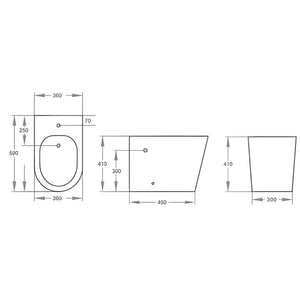 POSEIDON VEDA BACK-TO-WALL BIDET PAN GLOSS WHITE