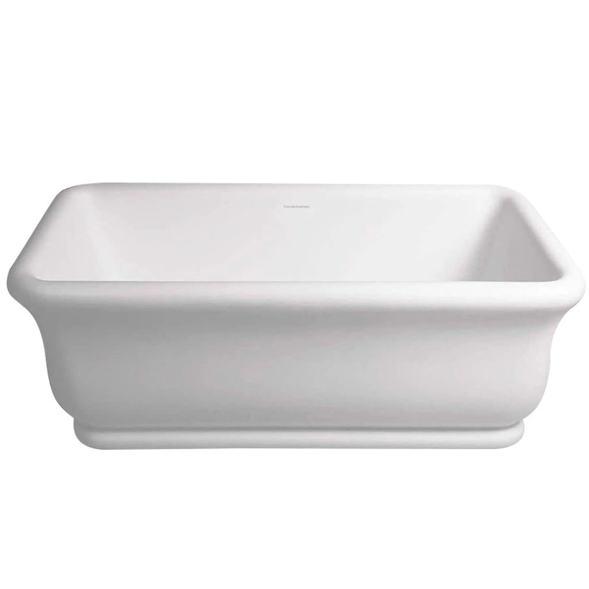 TURNER HASTINGS KIRKHAM TITANCAST SOLID SURFACE FREESTANDING BATHTUB GLOSS WHITE WITH OVERFLOW (AVAILABLE IN 1600MM & 1800MM)